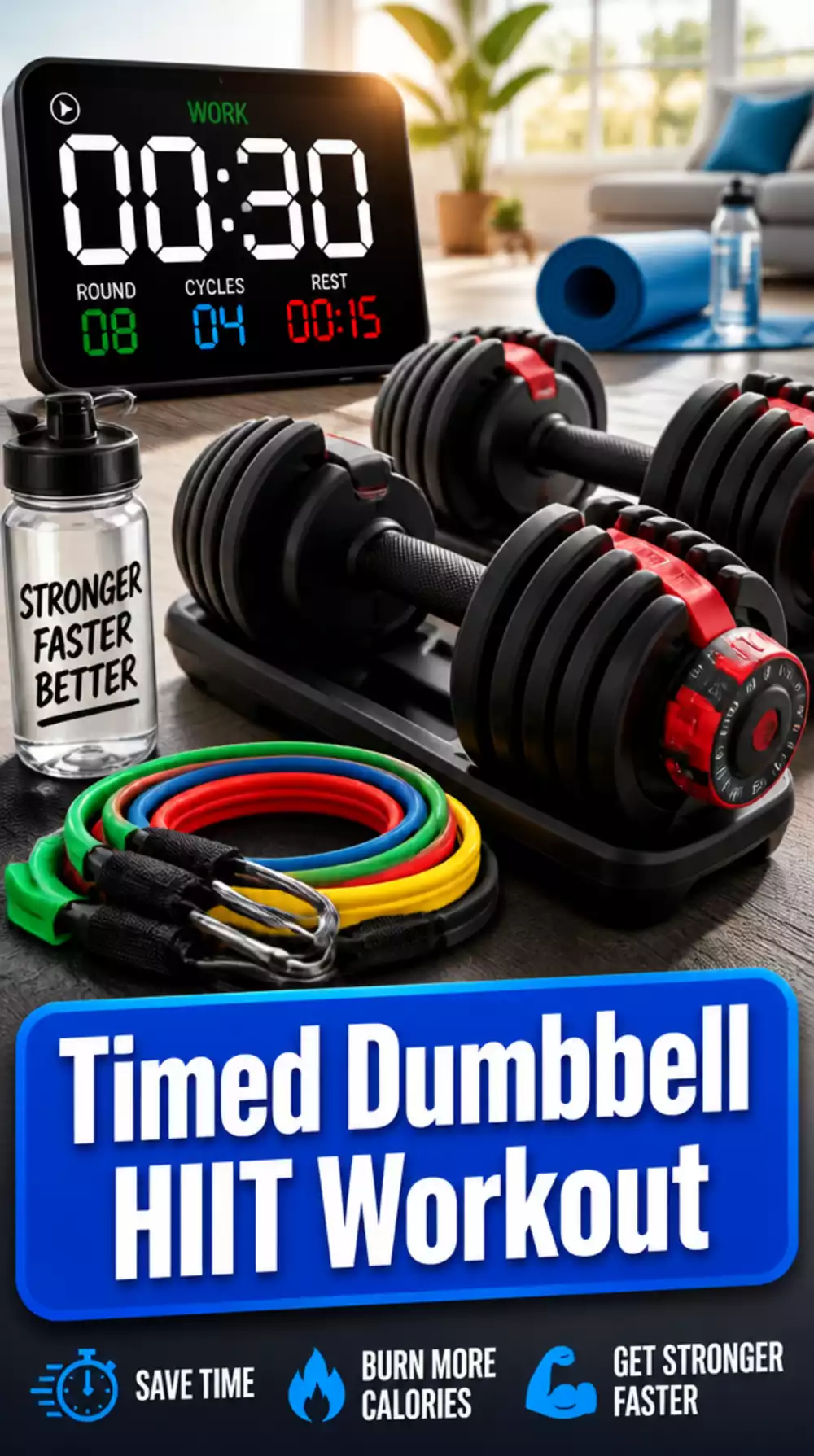 Timed Dumbbell HIIT Workout That Fits in 20 Minutes at Home