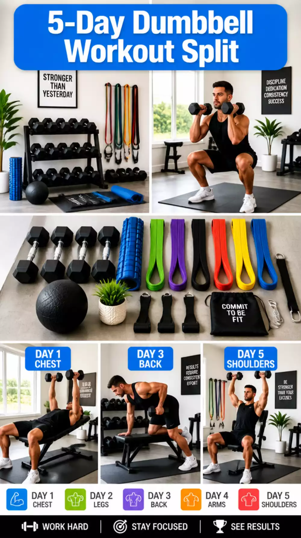 5-Day Dumbbell Workout Split That Trains Every Muscle Group Weekly