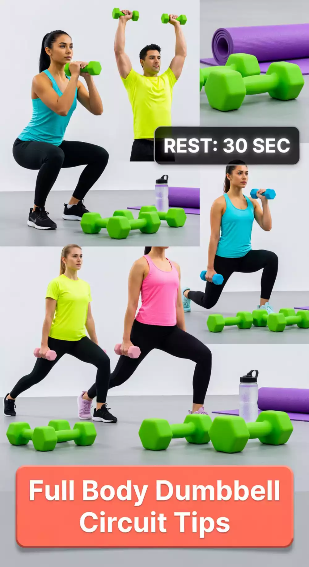 Full Body Dumbbell Circuit for Beginners with Built-In Rest Periods