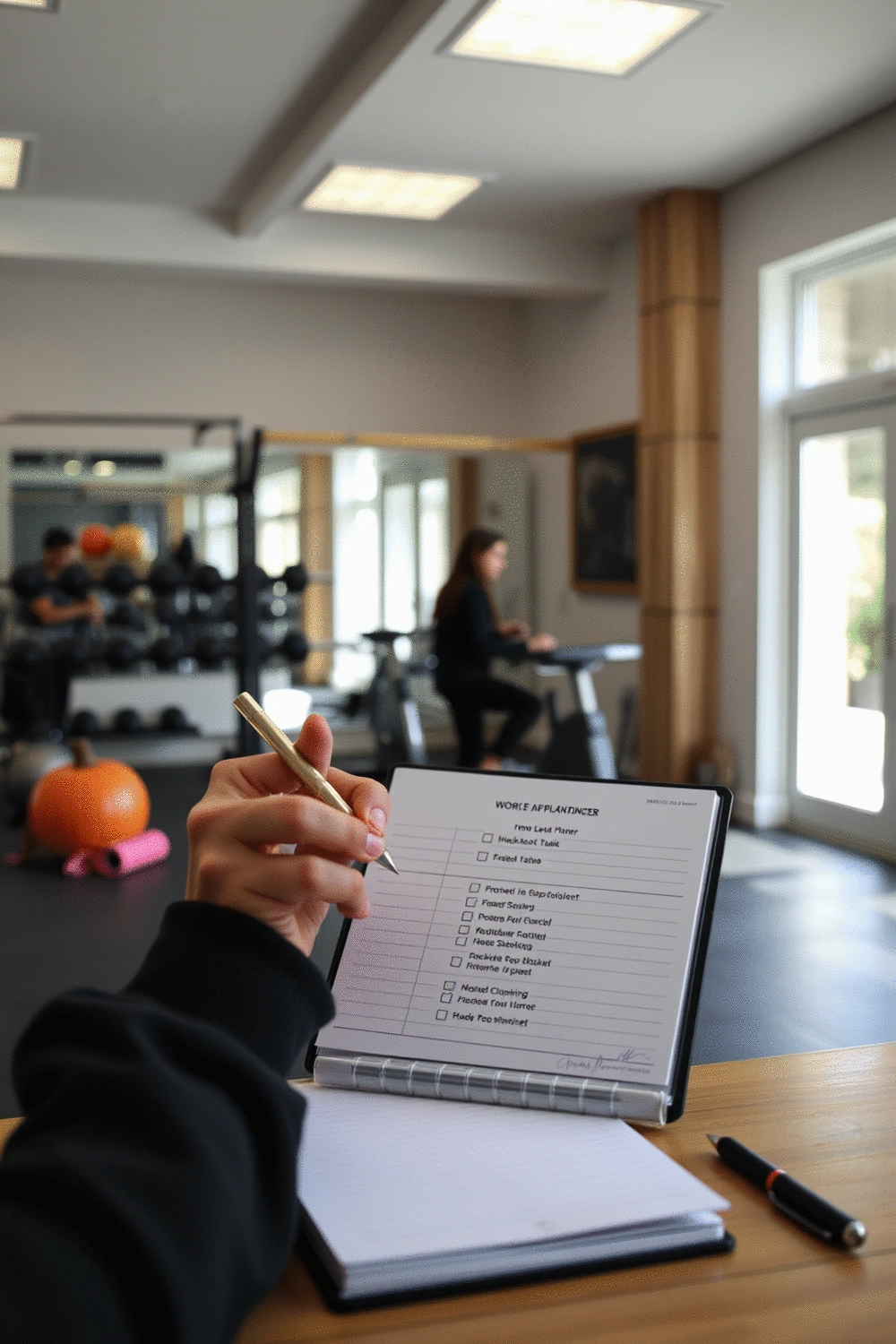 A person sticking to their workout schedule