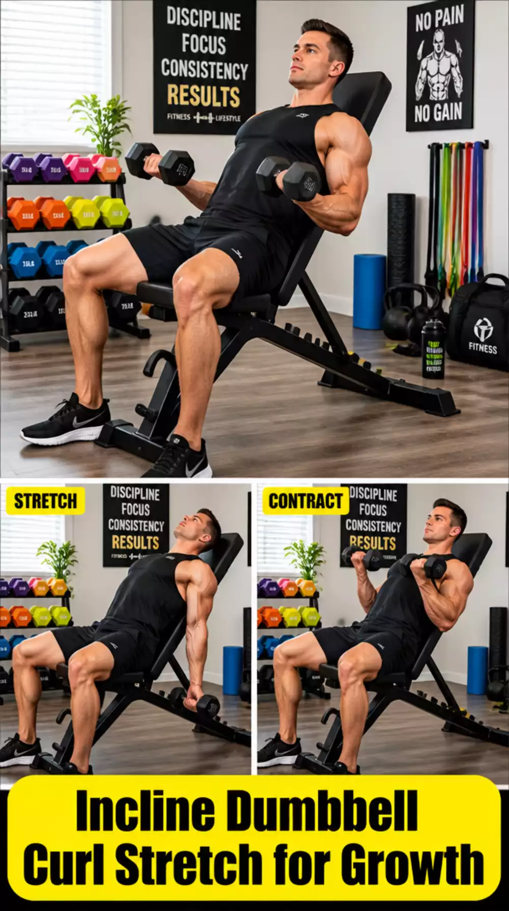 Incline Dumbbell Curl That Stretches the Bicep for More Muscle Growth