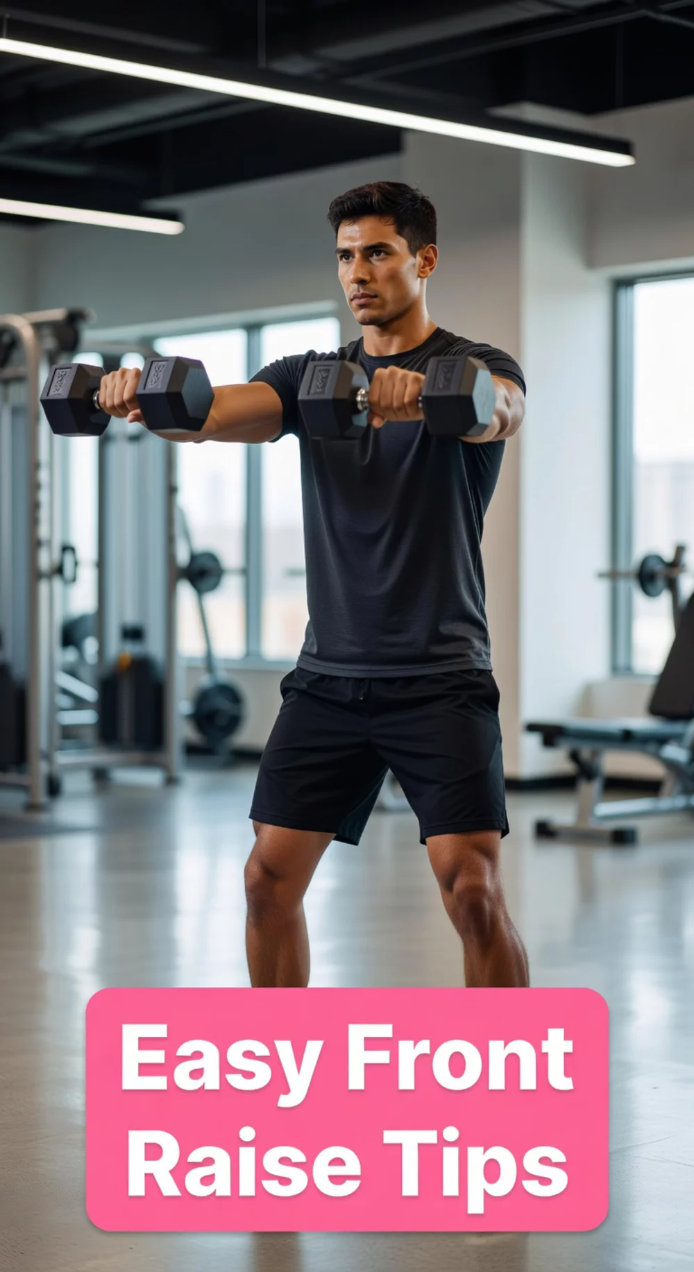 Dumbbell Front Raise for Beginners Targeting the Front Deltoid