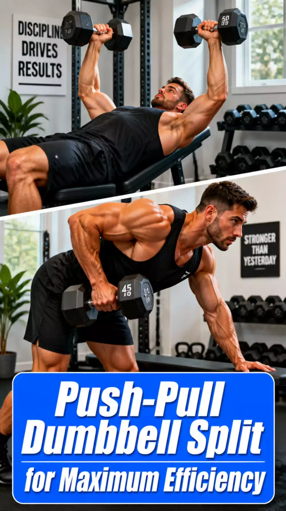 Push-Pull Dumbbell Split That Pairs Muscles for Maximum Efficiency