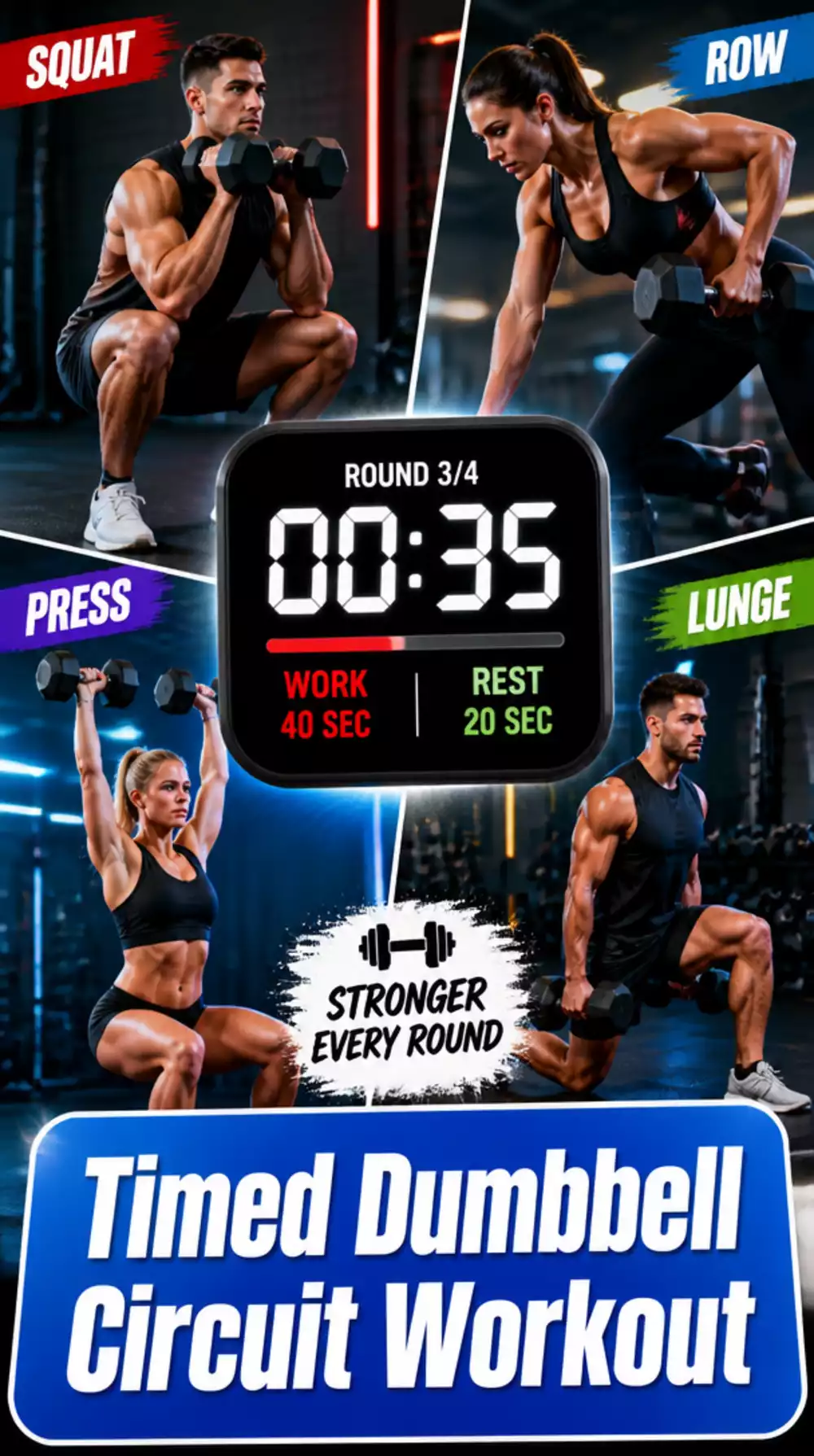 Timed Dumbbell Circuit That Compresses an Hour of Training into 20 Minutes