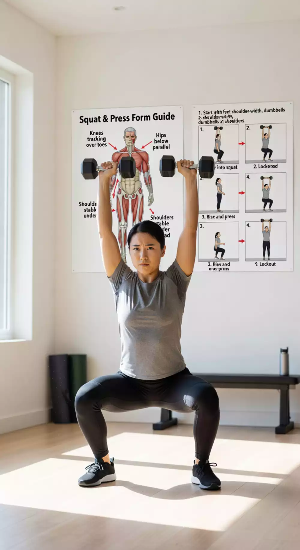 Dumbbell Squat and Press Circuit Move That Beginners Can Learn Quickly