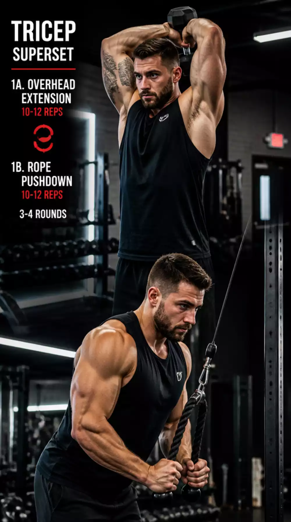 The Overhead Extension Superset Trick That Exhausts Triceps in Two Moves