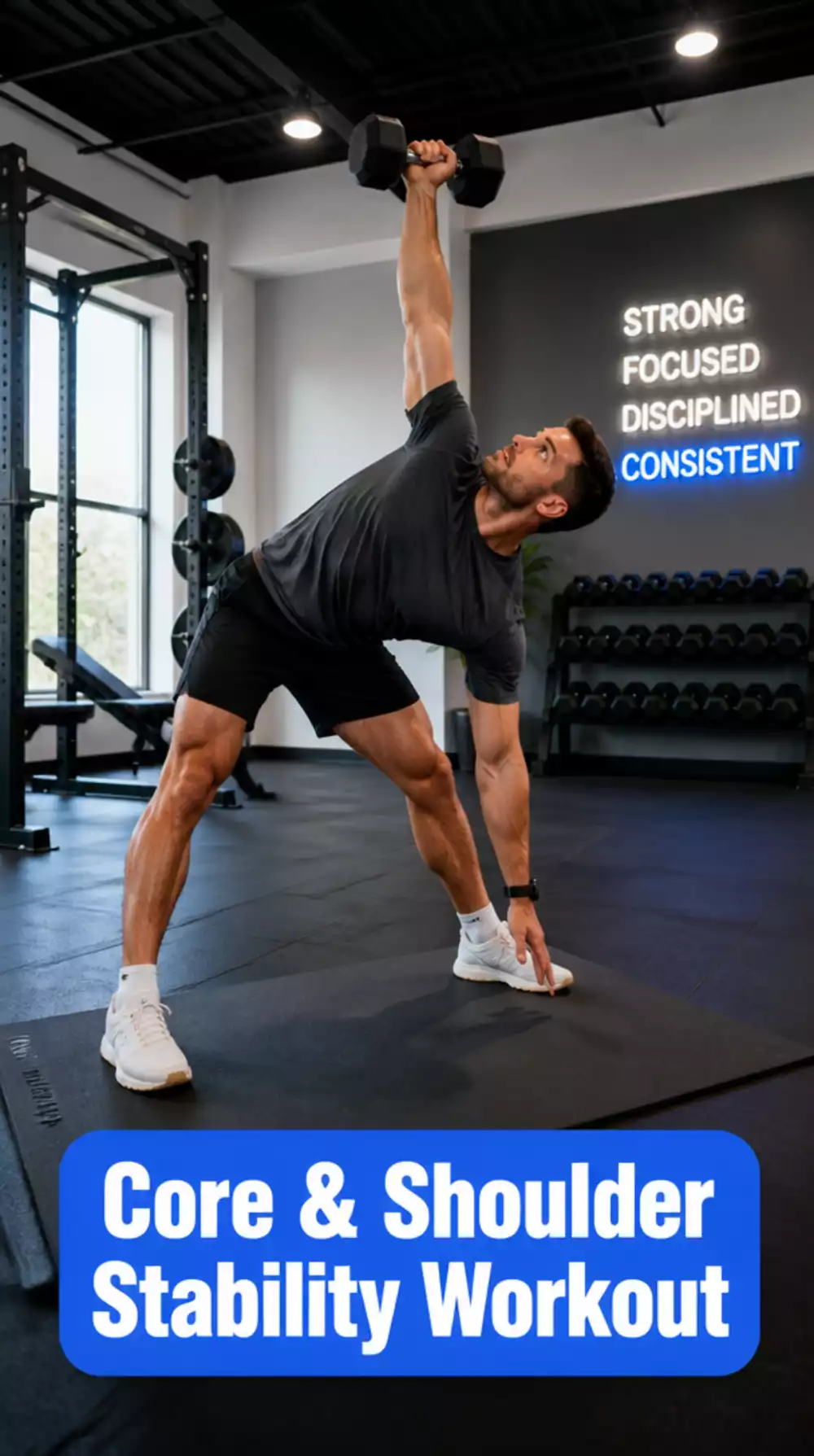 Dumbbell Windmill Exercise That Challenges Core and Shoulder Stability