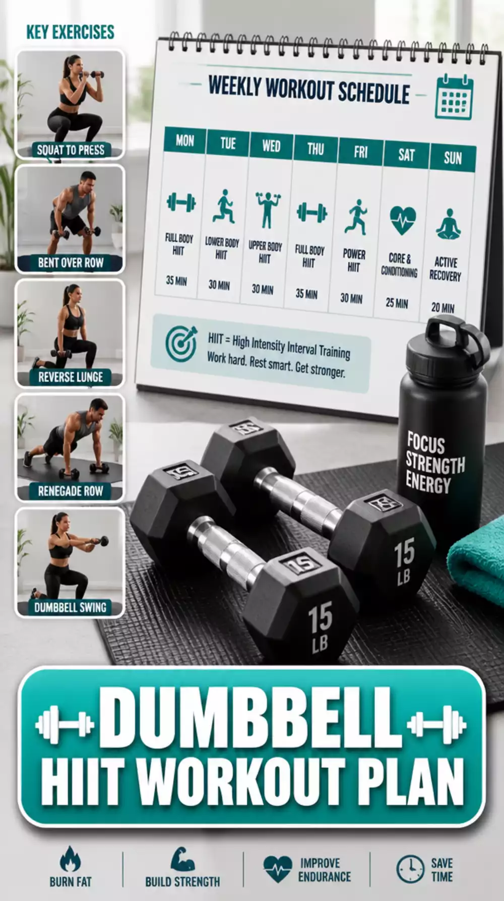 Dumbbell HIIT Workout Plan That Pairs Fat Loss with Strength Gains