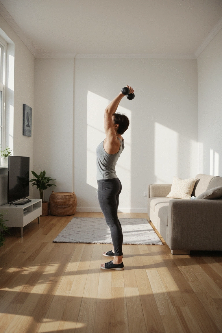 Beginner doing a cool down stretch after a workout