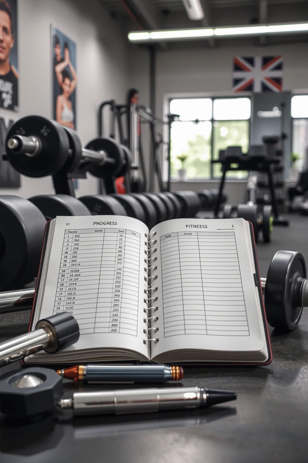 A fitness journal tracking progress