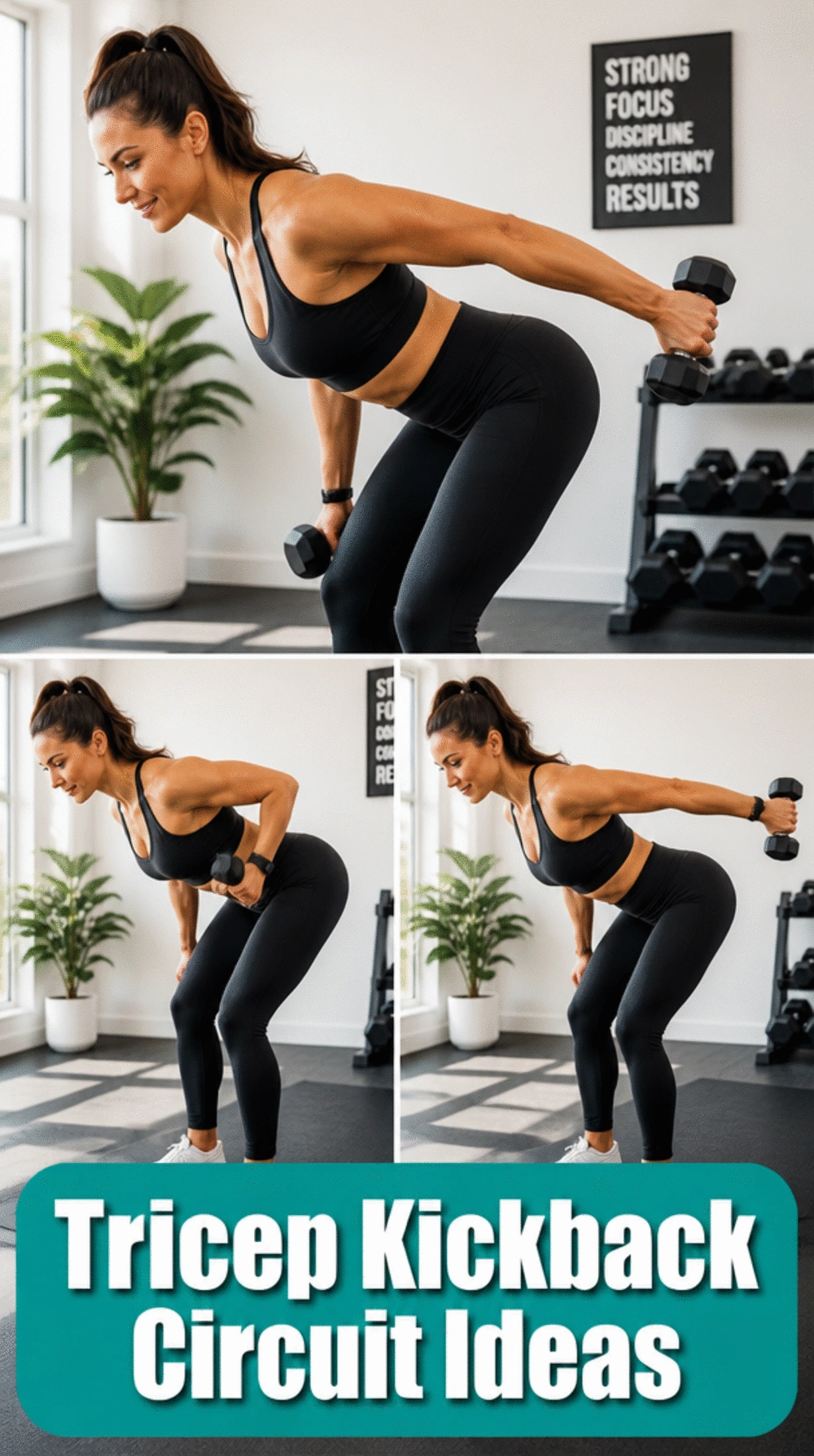 Dumbbell Tricep Kickback Circuit That Tones the Back of Arms Fully