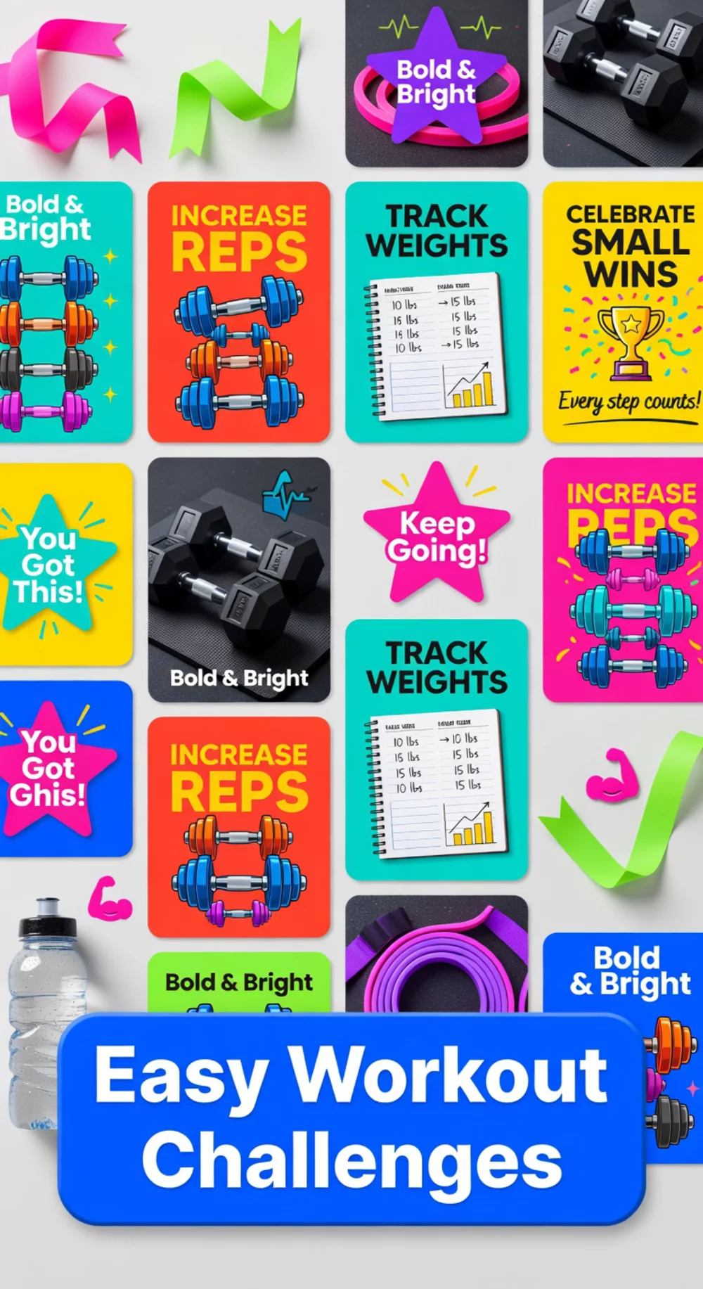 Dumbbell Workout Challenge Card That Turns Each Session into a Small Win