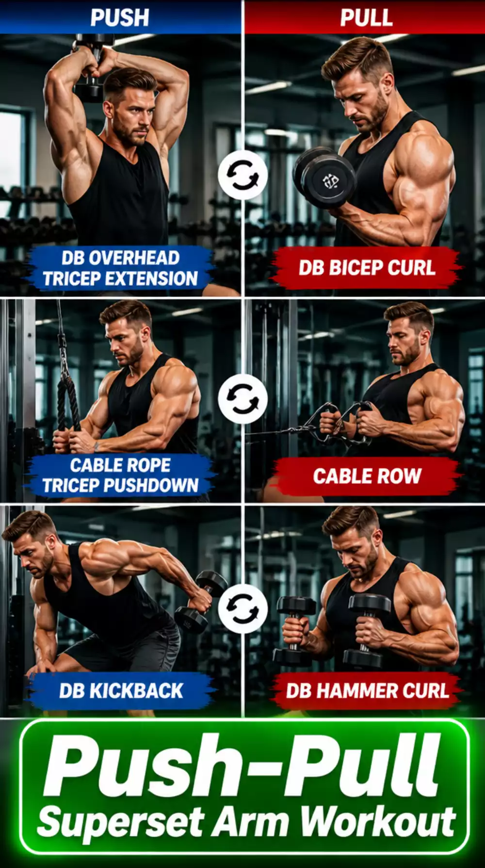 The Dumbbell Push-Pull Superset That Builds Arms Faster Than Singles