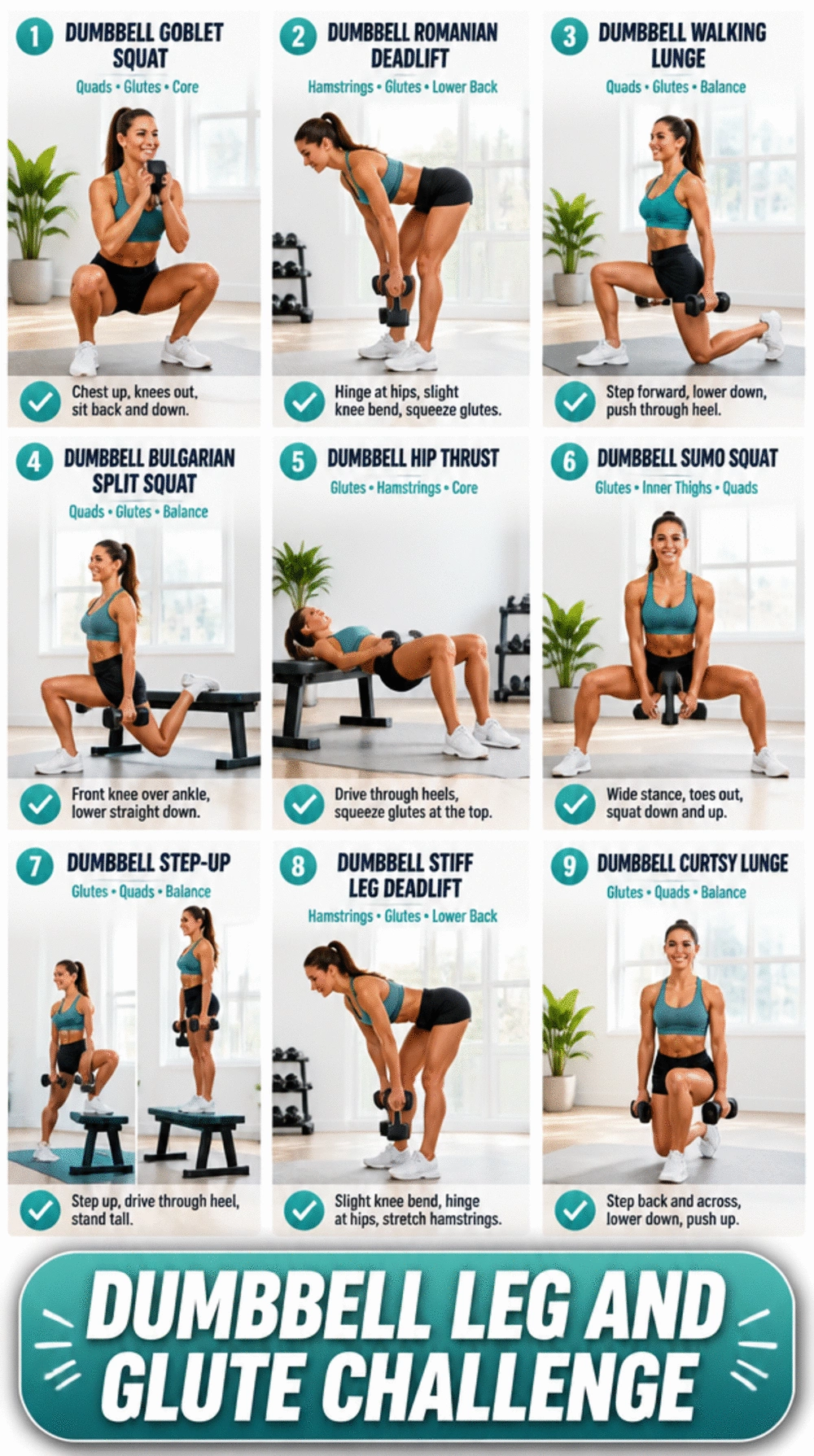 Dumbbell Leg and Glute Challenge That Reshapes the Lower Body in a Month