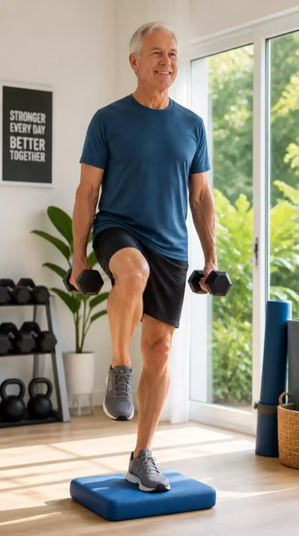 Dumbbell Single-Leg Exercise for Over 50 That Trains Balance Daily