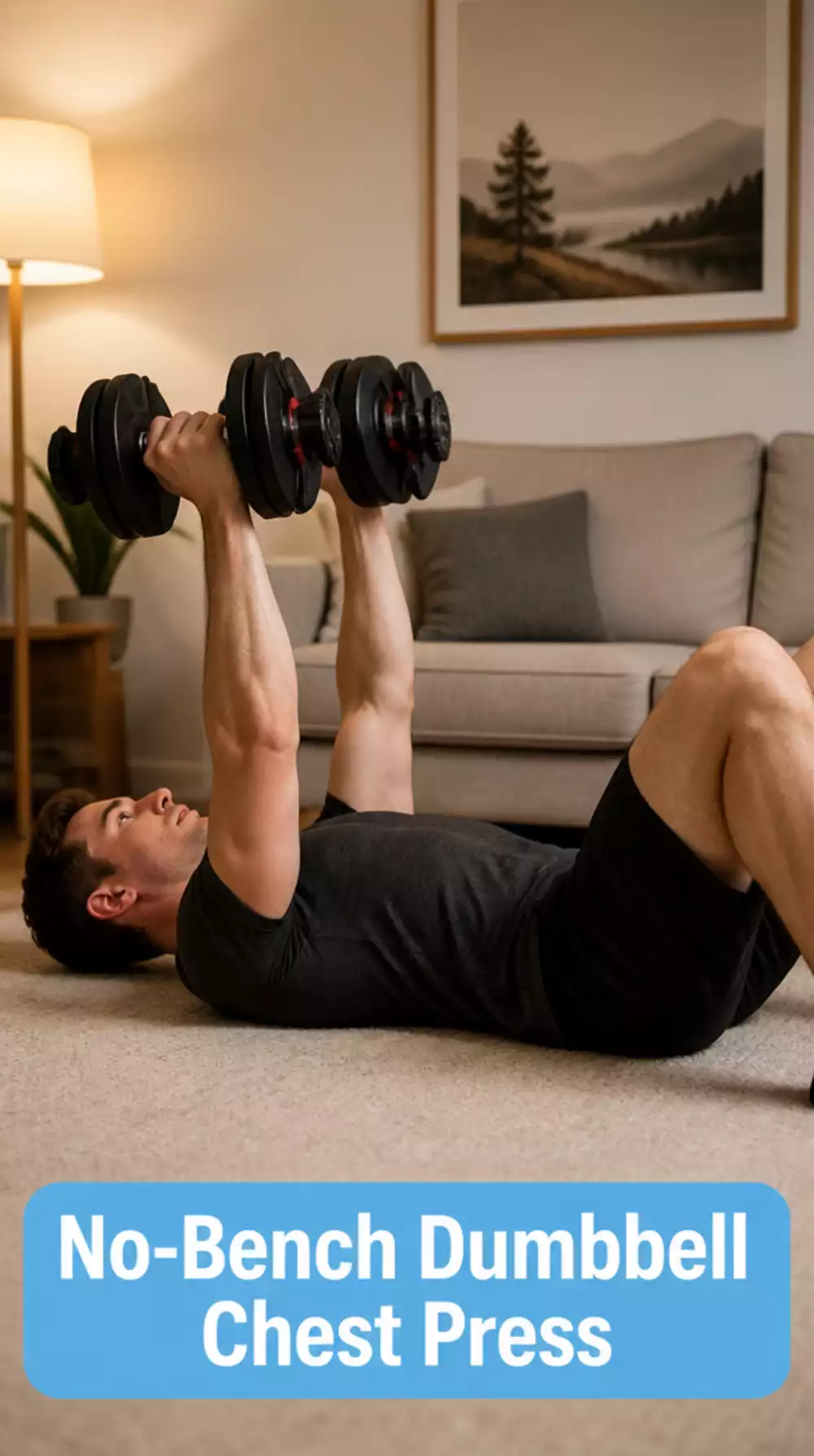 No-Bench Dumbbell Chest and Shoulder Press You Can Do on the Floor