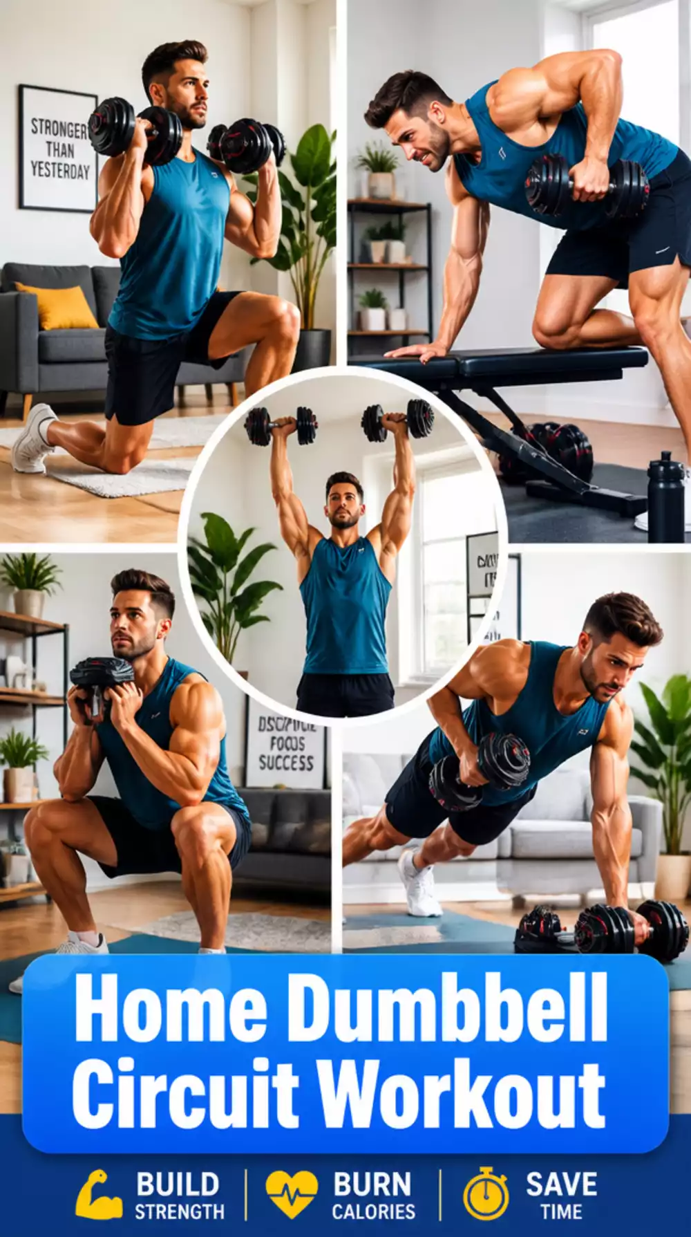 Home Dumbbell Circuit Workout That Replaces an Hour at the Gym