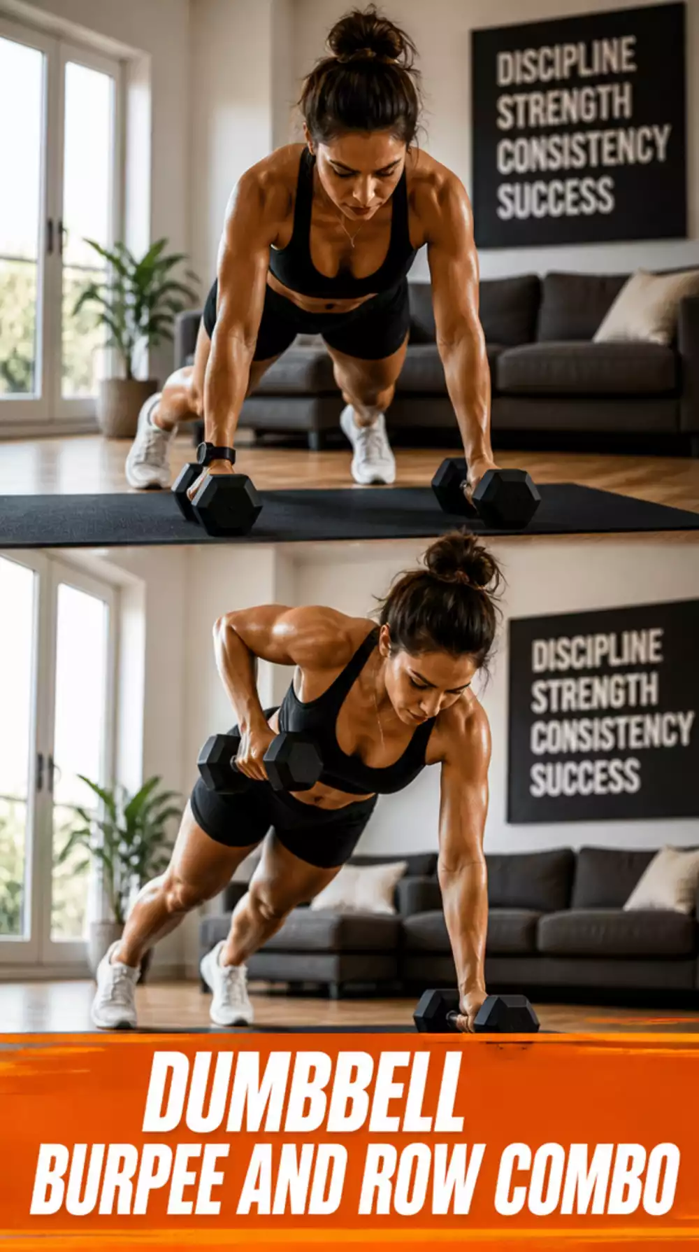 Dumbbell Burpee and Row Combo That Makes HIIT Intervals Brutal