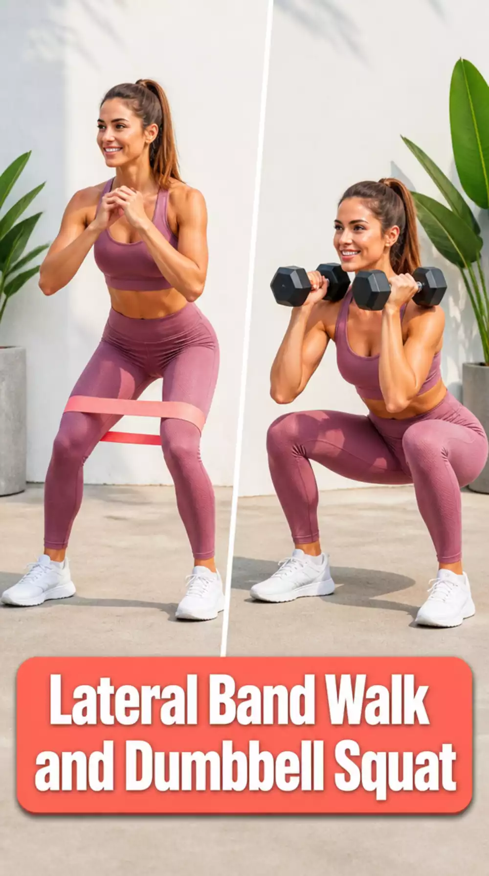 Lateral Band Walk and Dumbbell Squat Combo for Hip and Glute Activation