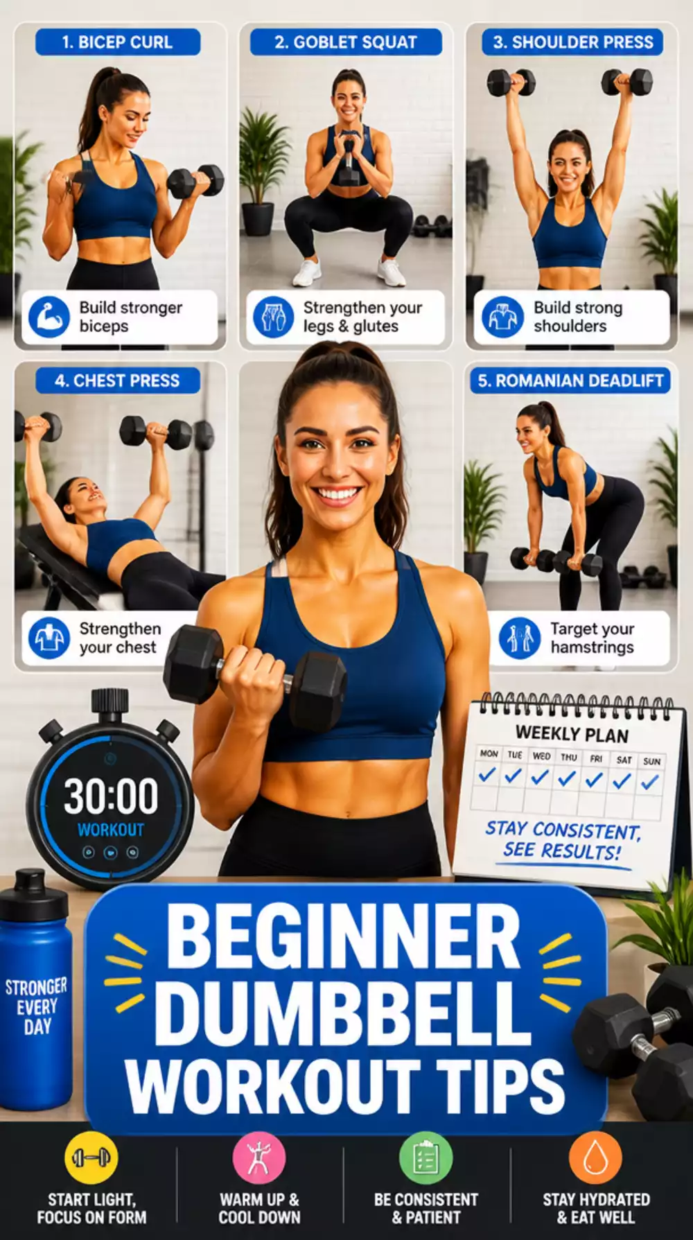 The Beginner Dumbbell Trick That Turns 3 Days a Week into Real Results