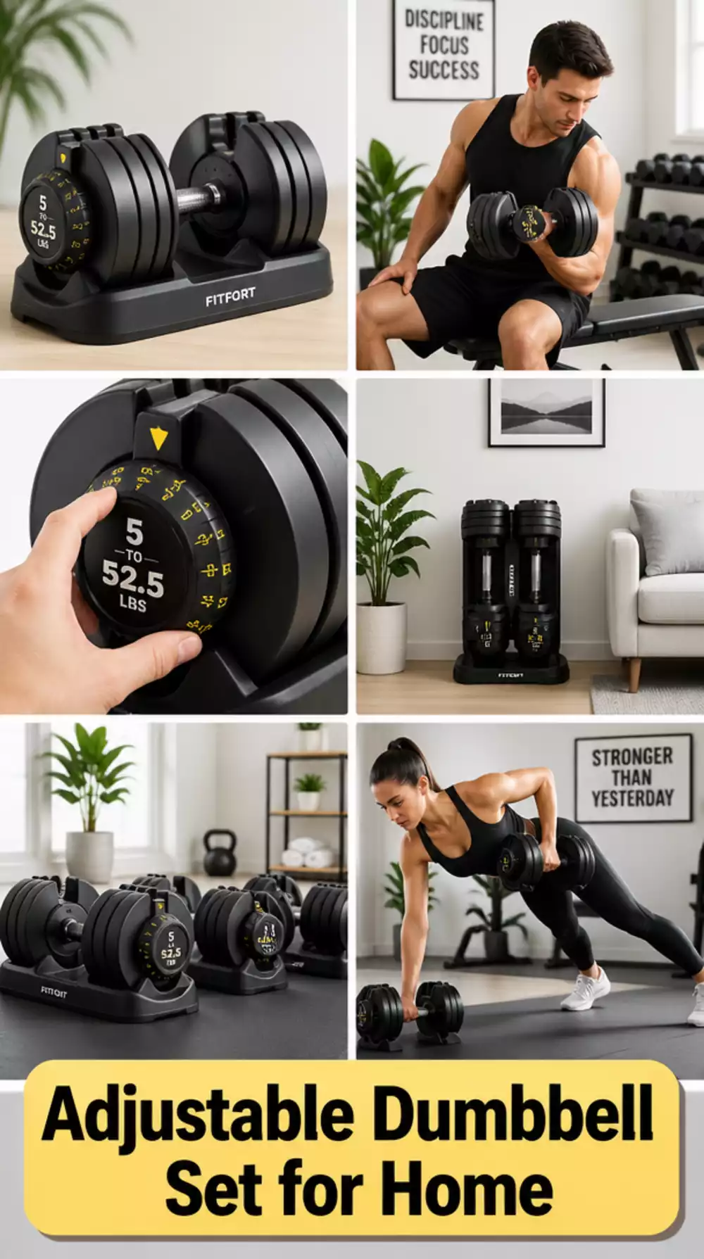Adjustable Dumbbell Set That Grows with Your Strength Every Month