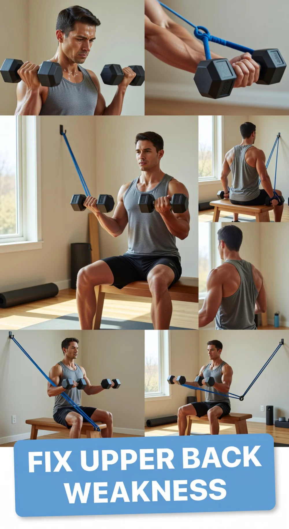 Resistance Band and Dumbbell Combo That Fixes Upper Back Weakness