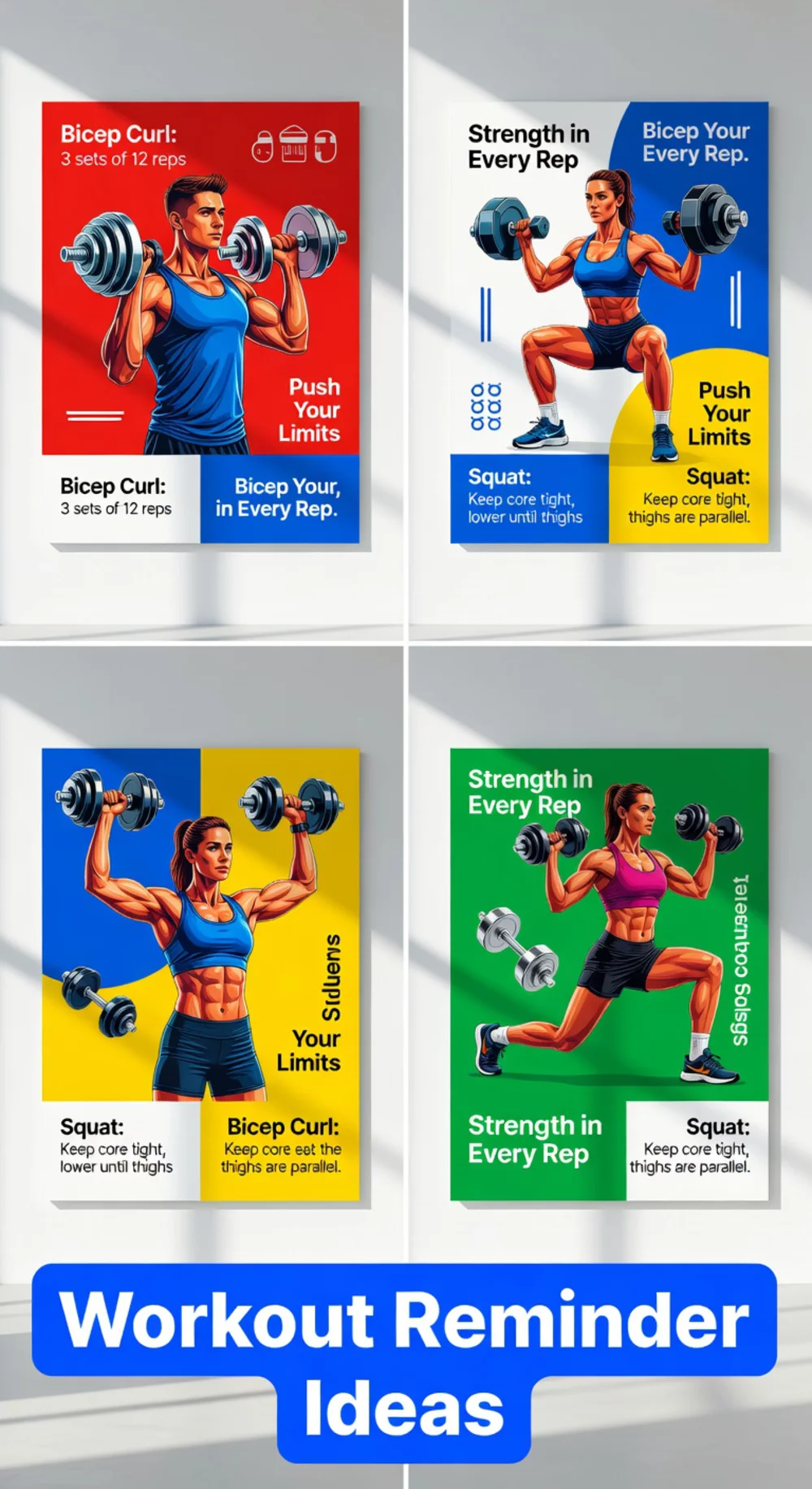 Dumbbell Workout Poster for Home That Acts as a Daily Visual Reminder