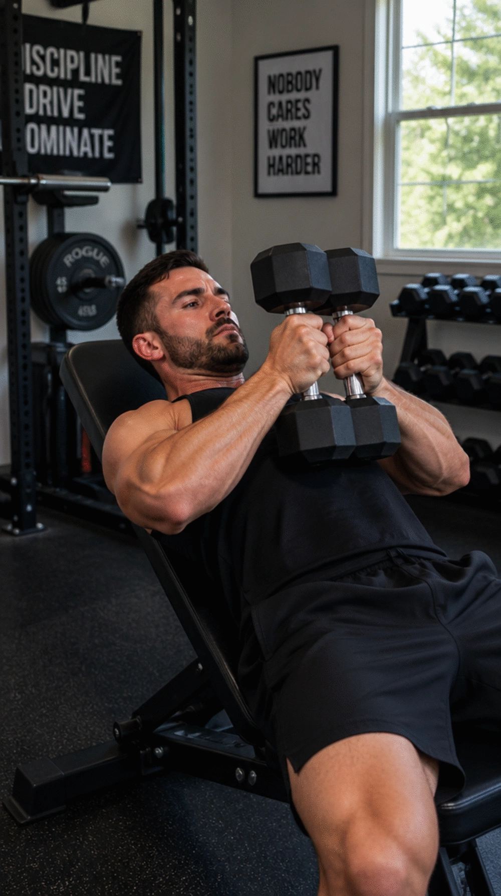 The Dumbbell Squeeze Press Trick Men Use to Feel the Chest Working