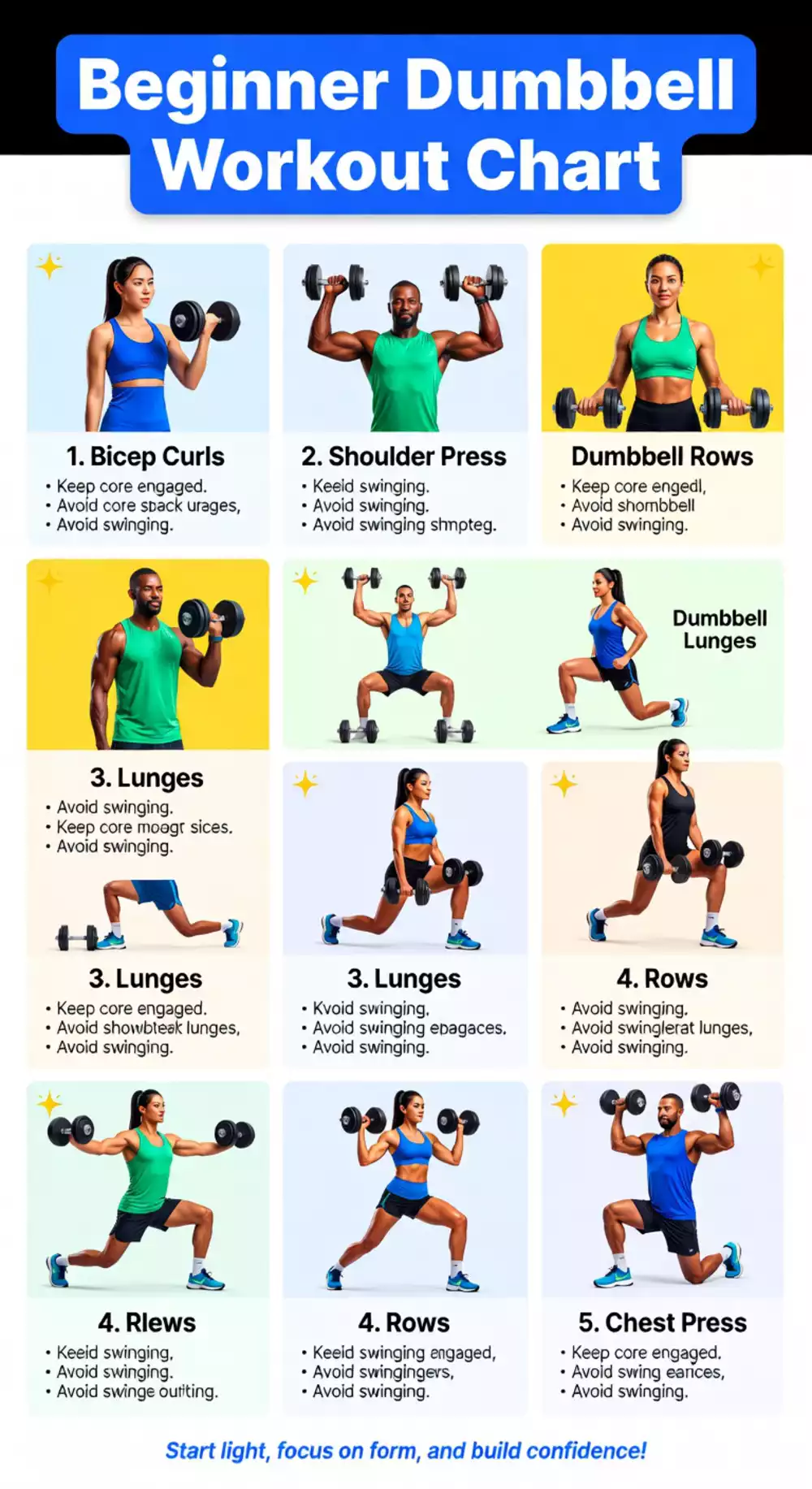 Dumbbell Workout Chart for Absolute Beginners That Removes All Guesswork