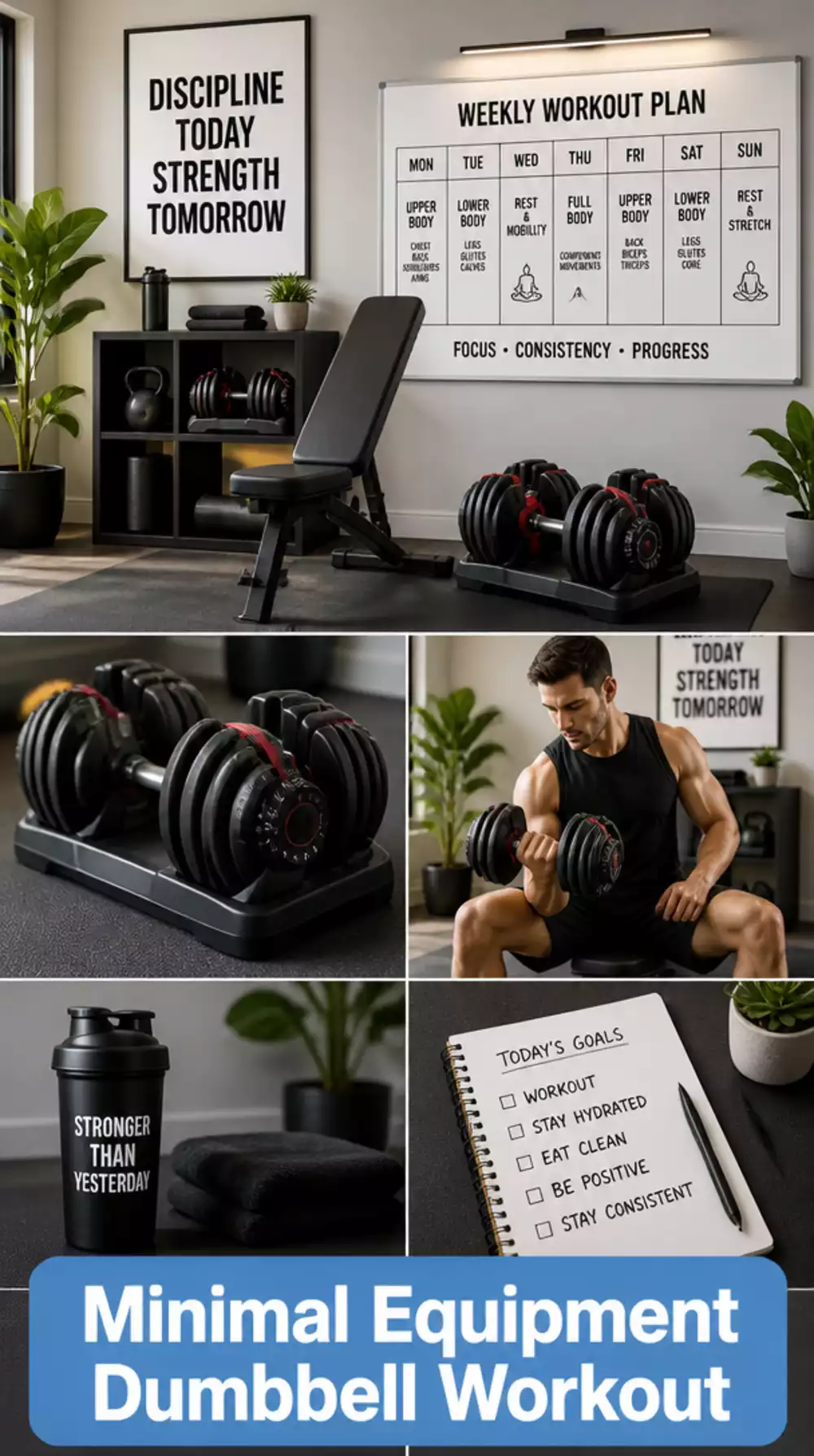 Minimal Equipment Dumbbell Workout Plan for a Home Gym Setup