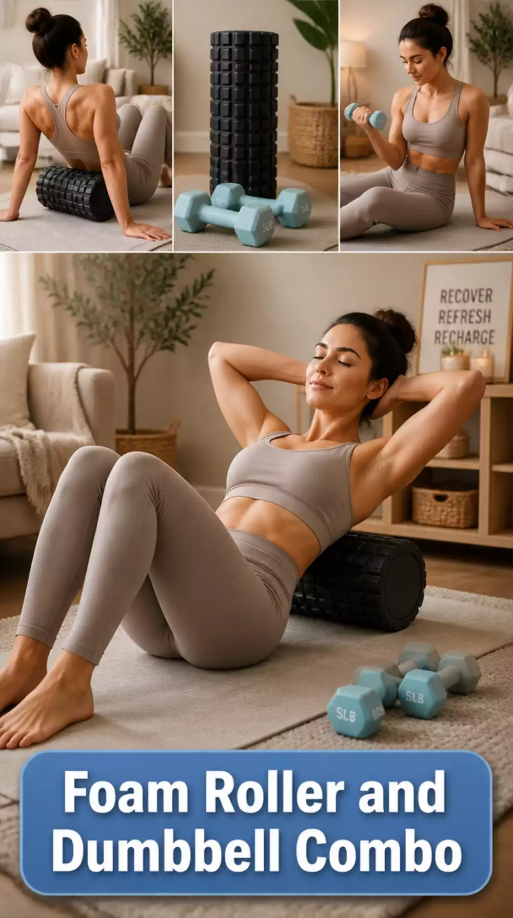 Foam Roller and Light Dumbbell Combo That Supports Muscle Rehabilitation