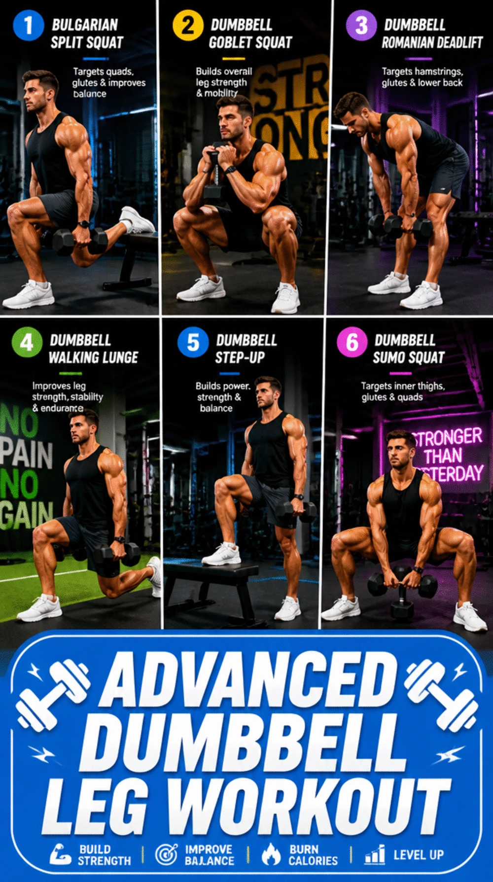 Advanced Dumbbell Leg Workout That Makes Barbell Training Feel Easy
